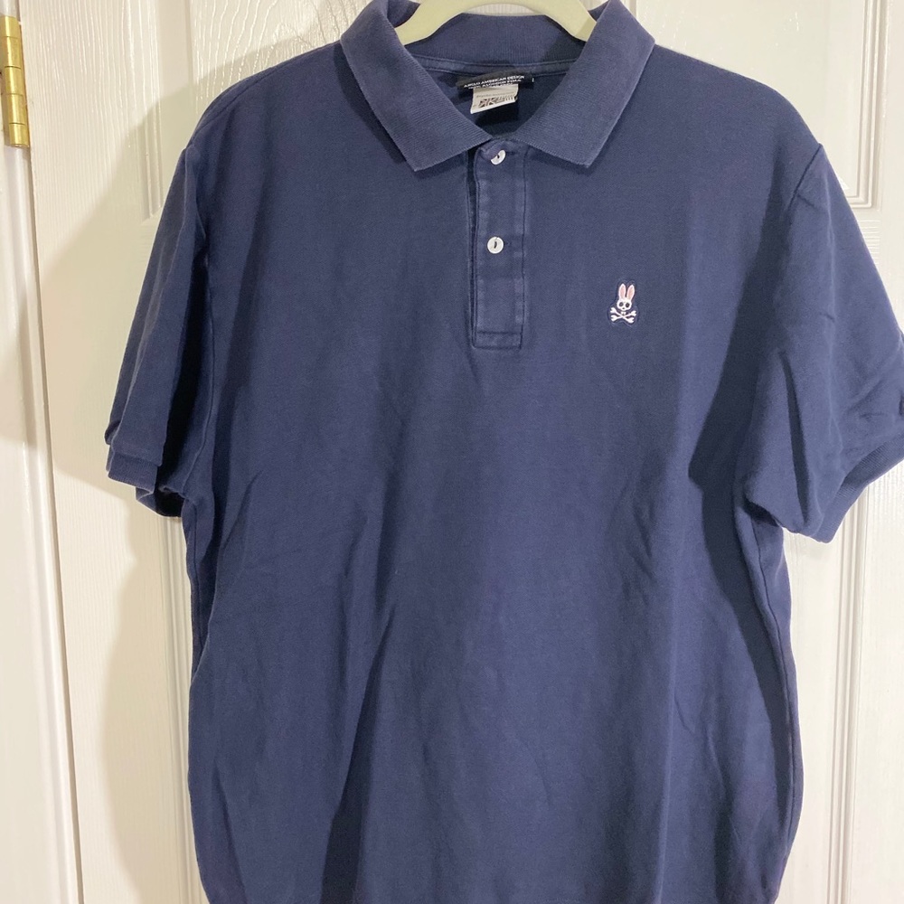 🎃 PSYCO BUNNY by Robert Godley Navy Blue Polo